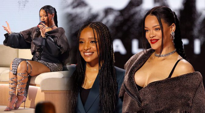 Rihanna Shows Sexy Legs and Beautiful Boobs at Apple Music Super Bowl LVII Halftime Show in Phoenix