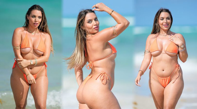 Thick and Sexy: Ara Queen Bae in Bikini on Miami Beach