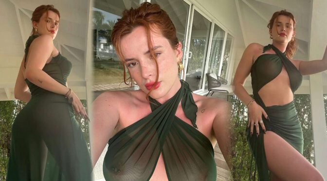 Bella Thorne’s Racy Photoshoot in a Sheer Green Dress (NSFW)