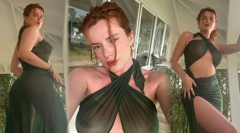 Bella Thorne’s Racy Photoshoot in a Sheer Green Dress (NSFW)