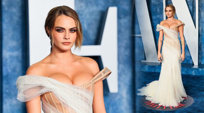 Cara Delevingne Stunning Cleavage