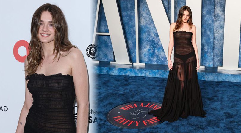 Charlotte Lawrence Flaunts Nipples in Sheer Dress at 2023 Vanity Fair Oscar Party