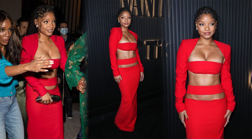 Spectacular Cleavage Alert: Halle Bailey Turns Heads in Sexy Red Dress at Vanity Fair’s “A Night for Young Hollywood”
