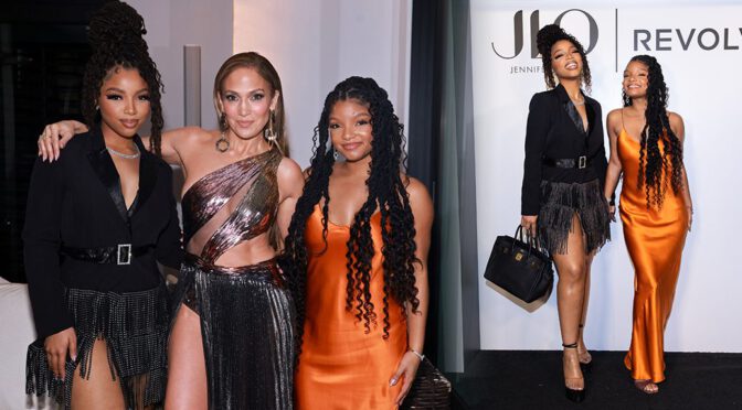 Sister duo Halle & Chloe Bailey Stun at JLo for Revolve Collection Launch