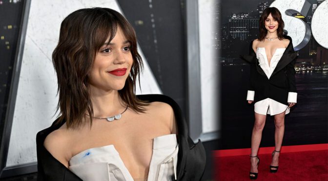 Sexy Jenna Ortega Wows in Braless Outfit at “Scream VI” Premiere