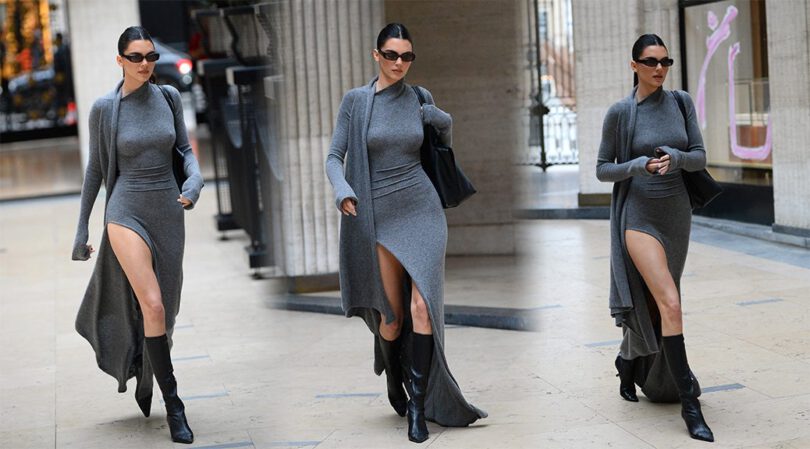 Kendall Jenner’s Sexy Look: Tight Dress and No Bra in Paris