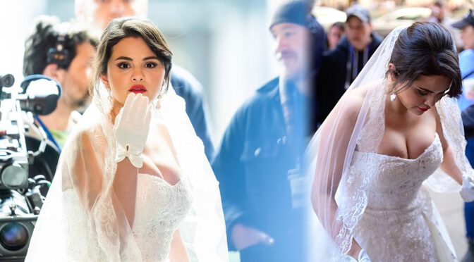 Selena Gomez Stuns in a Wedding Dress Filming ‘Only Murders In The Building’ in NYC