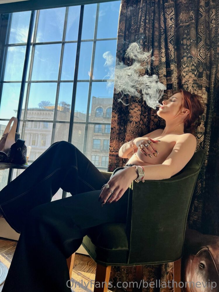 Bella Thorne Topless Hand Bra Photoshoot Weed