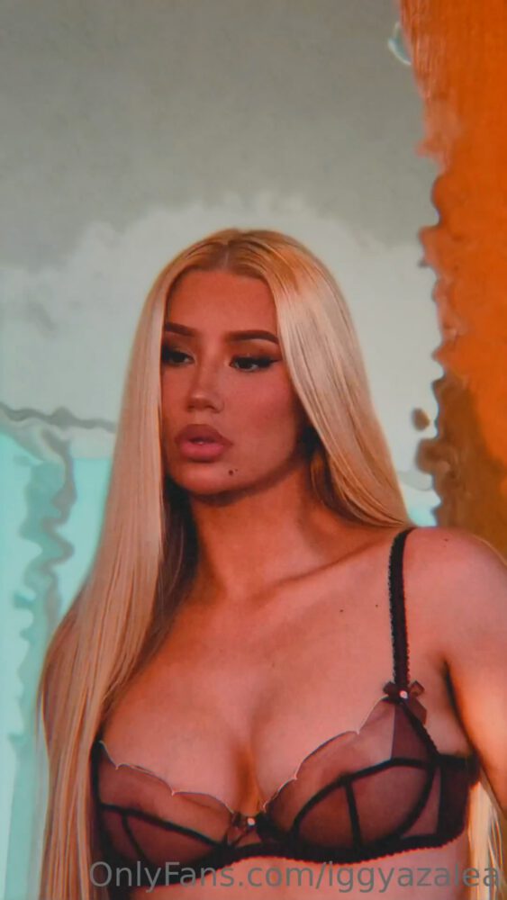 Iggy Azalea Transparent Bra Exposing Breasts Nipples