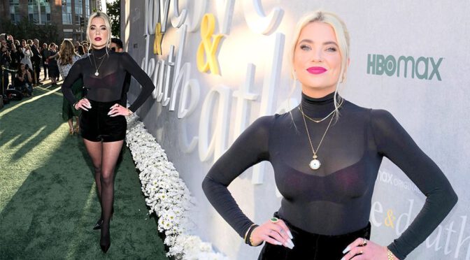 Ashley Benson Sizzles in Sheer Black Top and Black Stockings at ‘Love & Death’ Premiere