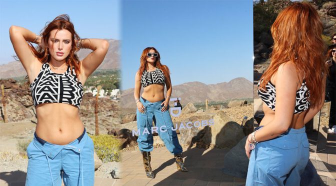 Braless Beauty! Bella Thorne Stuns in Crop Top at Marc Jacobs & i-D ‘The Pre-Party’ in Palm Springs