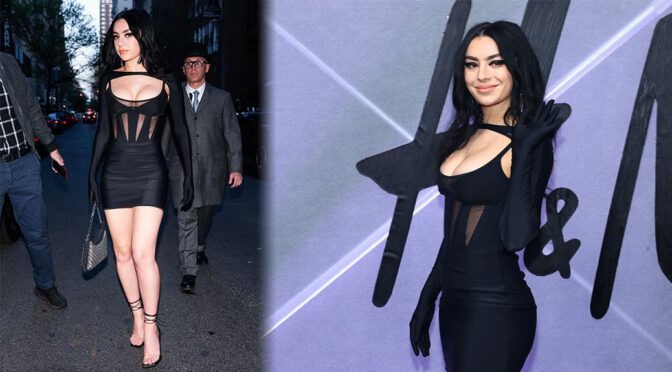 Charli XCX Flaunts Spectacular Big Boobs and Sexy Legs at Mugler H&M Launch