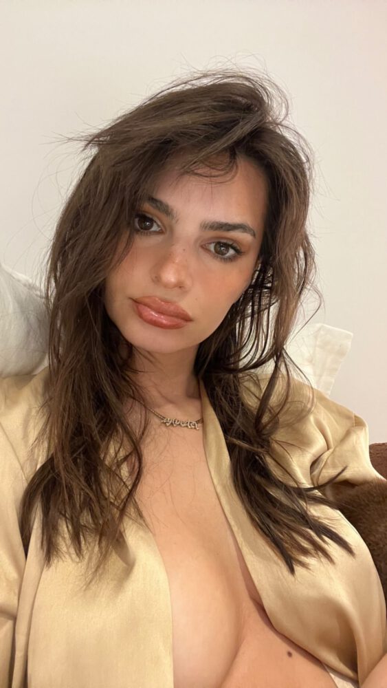 Emily Ratajkowski Sexy Braless Boobs