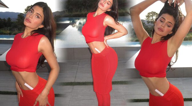 Sizzling Hot: Kylie Jenner Shows Off Her Gorgeous Breasts in a Red Top