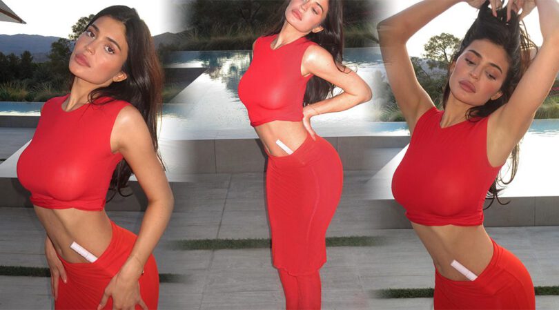 Sizzling Hot: Kylie Jenner Shows Off Her Gorgeous Breasts in a Red Top