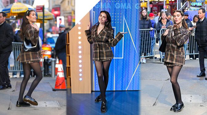 Madison Beer’s Black Pantyhose and Mini Skirt Combo is a Must-See at Good Morning America