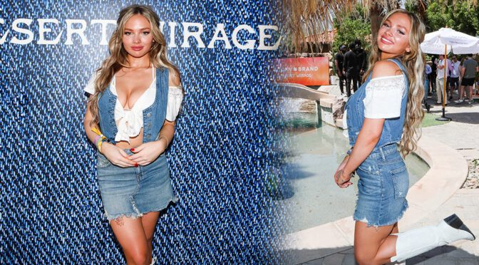 Natalie Alyn Lind’s Sultry Style: Flaunting Gorgeous Breasts and Legs at Lucky Brand Desert Mirage