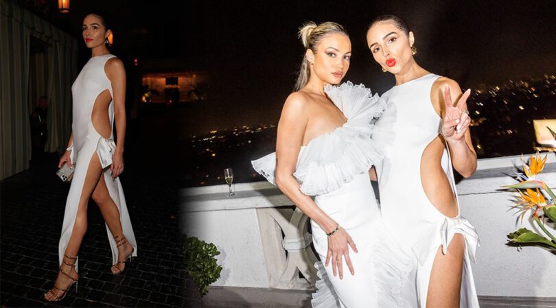 Olivia Culpo Goes Braless and Pantyless in Stunning Dress, Flaunts Perfect Body at Mรดnot Dinner in LA