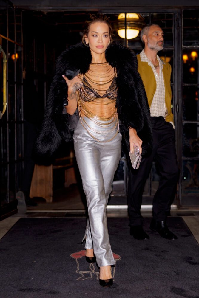 Rita Ora Boobs Sheer Bra New York