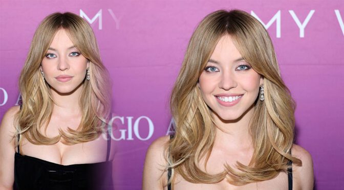 Sydney Sweeney Wows with Big Cleavage at Armani Beauty My Way Launch in New York