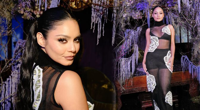 Vanessa Hudgens Dazzles in Racy See-Through Dress, Flaunting Black Bra and Gorgeous Legs at Tubi x Dead Hot Event