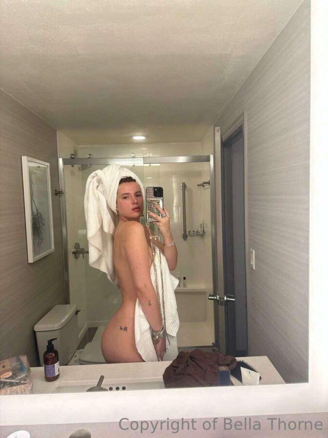 Bella Thorne Sultry Nude Towel Mirror Shots