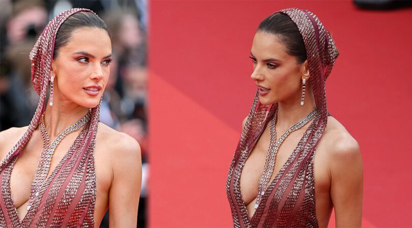 Alessandra Ambrosio’s Dazzling Cannes Appearance with Revealing Cleavage and Braless Elegance