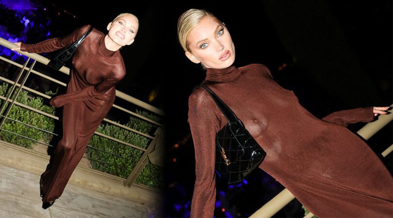 Elsa Hosk Exposes Braless Breasts and Nipples in Darren Dzienciol’s After amfAR Party