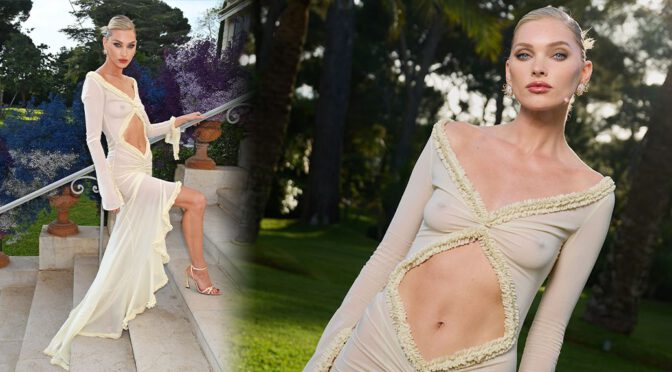 Provocative Elegance: Elsa Hosk Flaunts Nipples in See-Through Dress at amfAR Cannes Gala