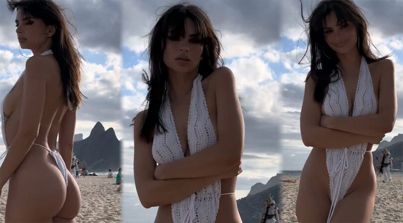 Emily Ratajkowski Sizzles in a Thong Swimsuit: Jaw-Dropping Beach Video!