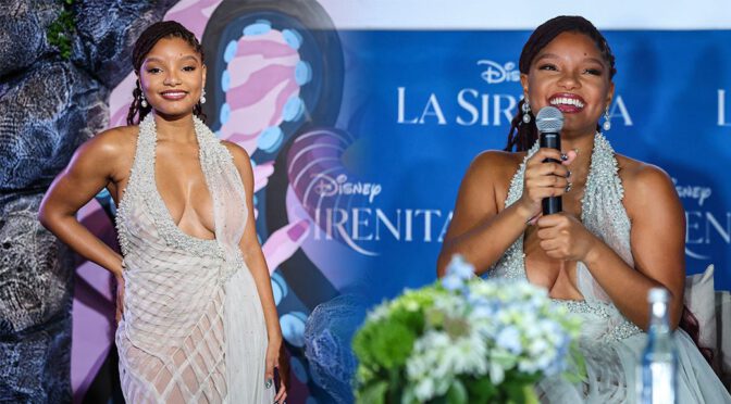 Unleashing the Sensational Curves: Halle Bailey Flaunts Her Big Breasts in a Low-Cut Dress at “The Little Mermaid” Premiere