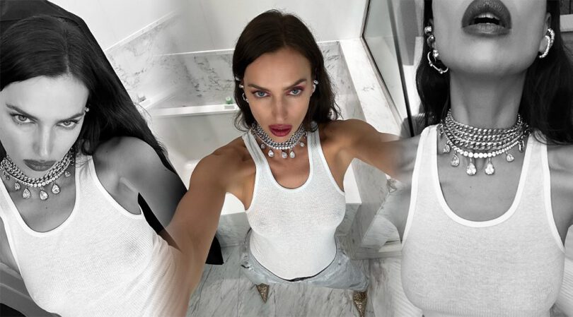 Irina Shayk’s Sexy Selfies: Braless and Breathtaking in See-Through Tank Top