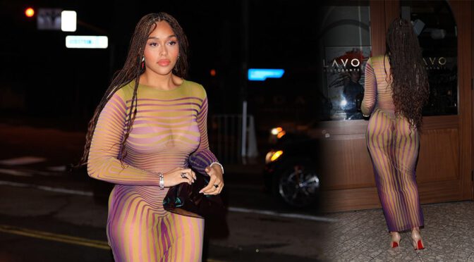 Jordyn Woods’ Provocative Sheer Dress at Lavo: Alluring Bra and Irresistible Booty on Display