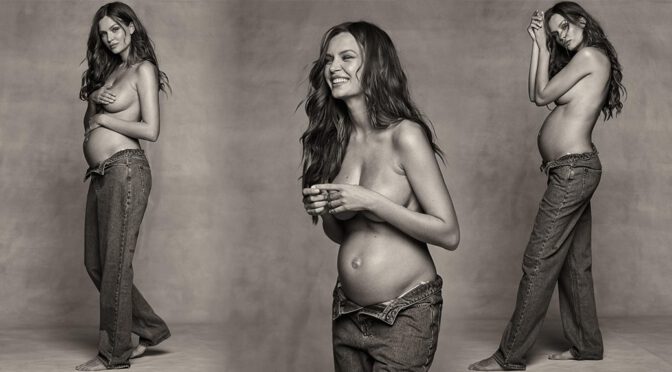 Sexy Mama-To-Be! Josephine Skriver Flaunts Baby Bump in Topless Jerome Duran Shoot