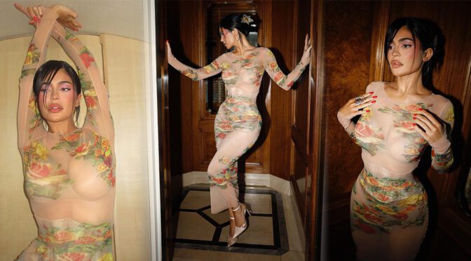 Kylie Jenner Stunning Body In Sheer Dress