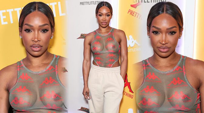 Malika Haqq Bares All in Sheer Top at PrettyLittleThing Party: Nipples and Breasts on Full Display (NSFW)