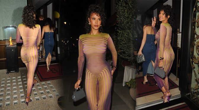 Sensational Maya Jama Flaunts Her Body in a Sheer Dress in London