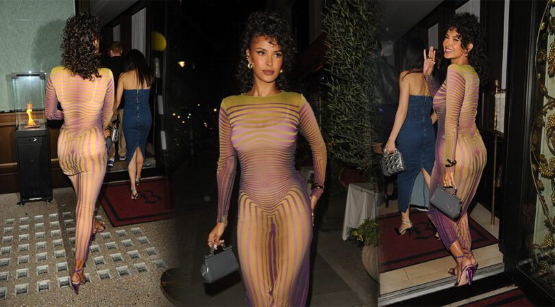 Sensational Maya Jama Flaunts Her Body in a Sheer Dress in London