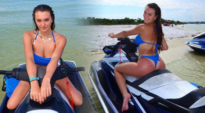Jaw-Dropping Beauty: Rachel Pizzolato Shows Off Her Killer Ass and Toned Legs in a Blue Swimsuit!