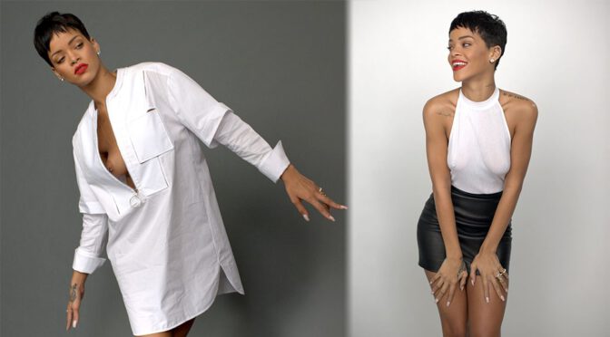Oops! Rihanna’s Topless Outtakes: Stunning Boobslip in Elle UK 2013 (NSFW)