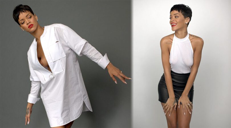 Oops! Rihanna’s Topless Outtakes: Stunning Boobslip in Elle UK 2013 (NSFW)