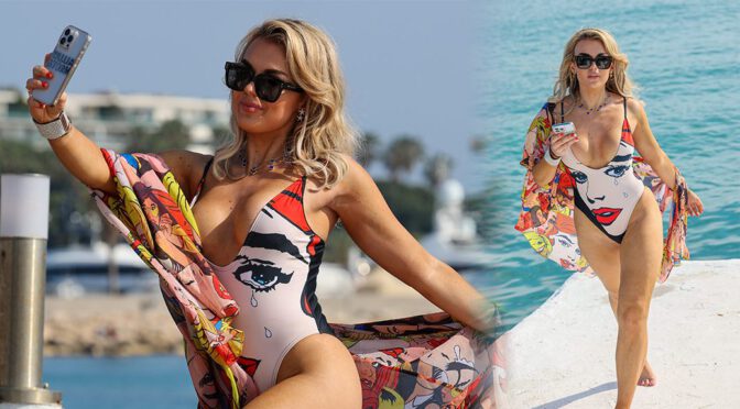 Tallia Storm Flaunts Big Boobs and Stunning Ass in Provocative Swimsuit in Cannes