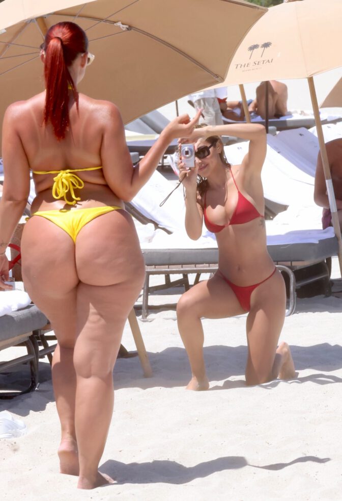 Chantel Jeffries Red Thong Bikini Miami Beach