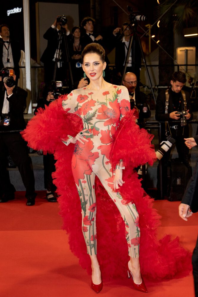 Frederique Bel See Through Dress Cannes Boobs Nipples