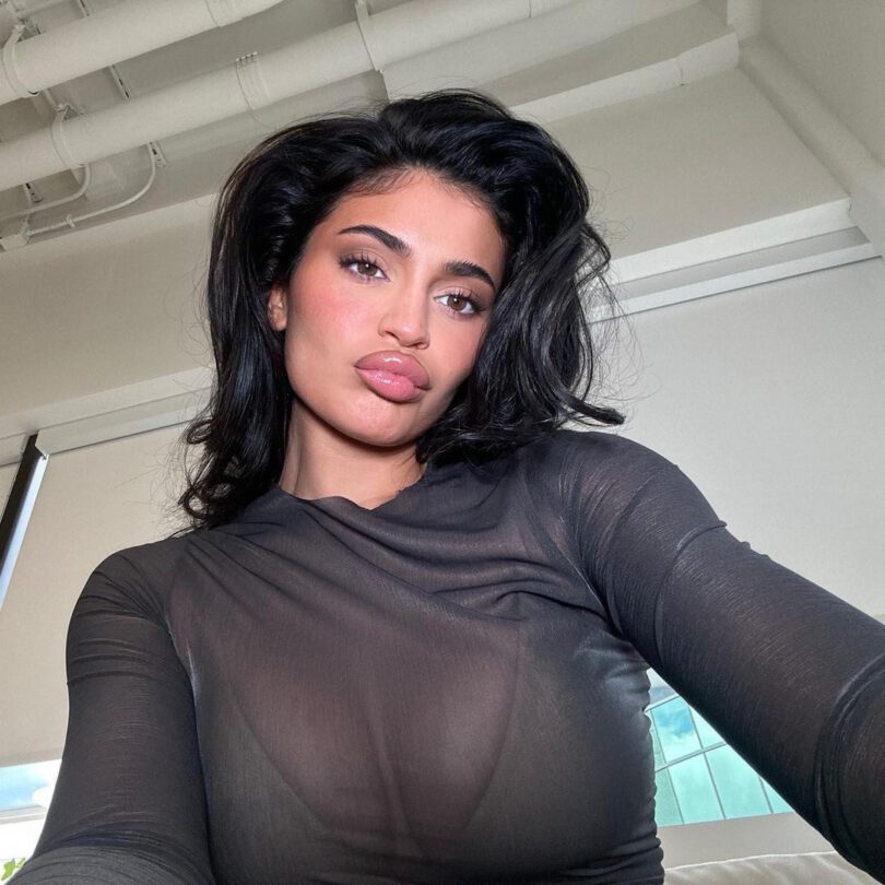 Kylie Jenner Sexy Black See Through Dress