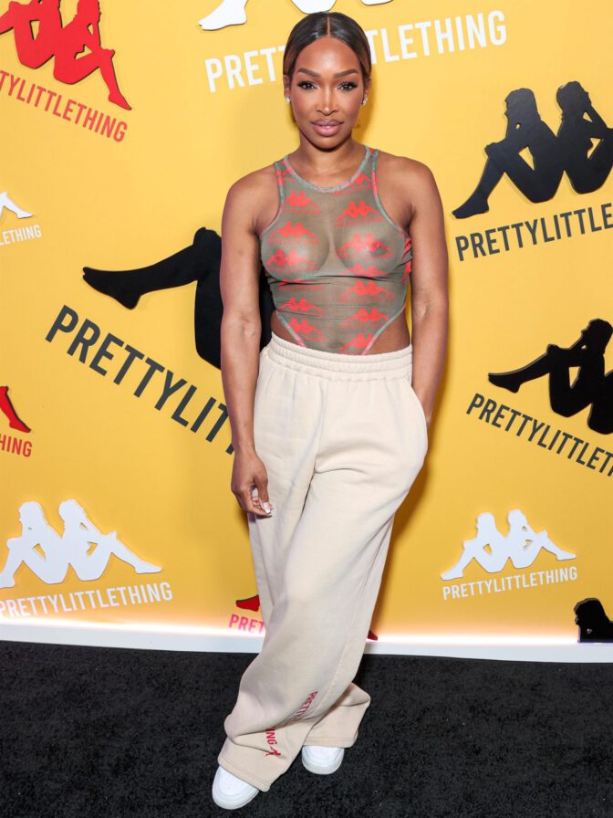 Malika Haqq Transparent Top Prettylittlething Party Breasts Nipples Braless