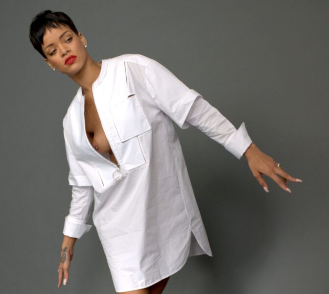 Rihanna Elle Uk Outtakes Boobslip