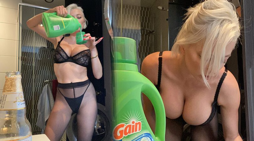 Sensational Caroline Vreeland Turns Up the Heat: Black Lingerie, Boobs and a Provocative Laundry Experience!