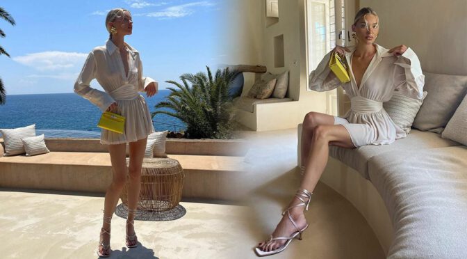 Unleashing Sensuality: Elsa Hosk’s Boobs and Nipples Steal the Spotlight in a Sheer Mini Dress