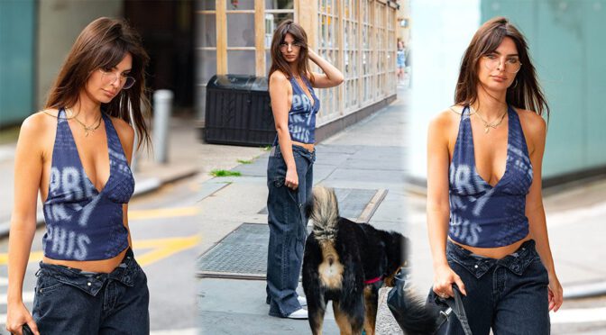 Emily Ratajkowski Braless Cleavage